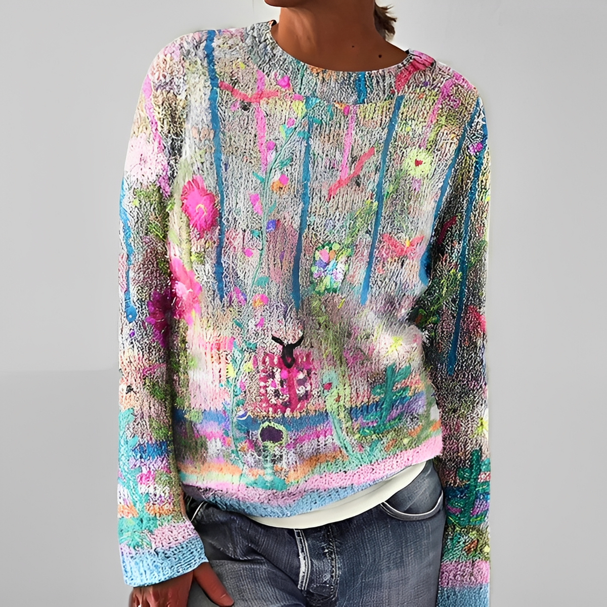 Liliane - Trendy crew neck sweater