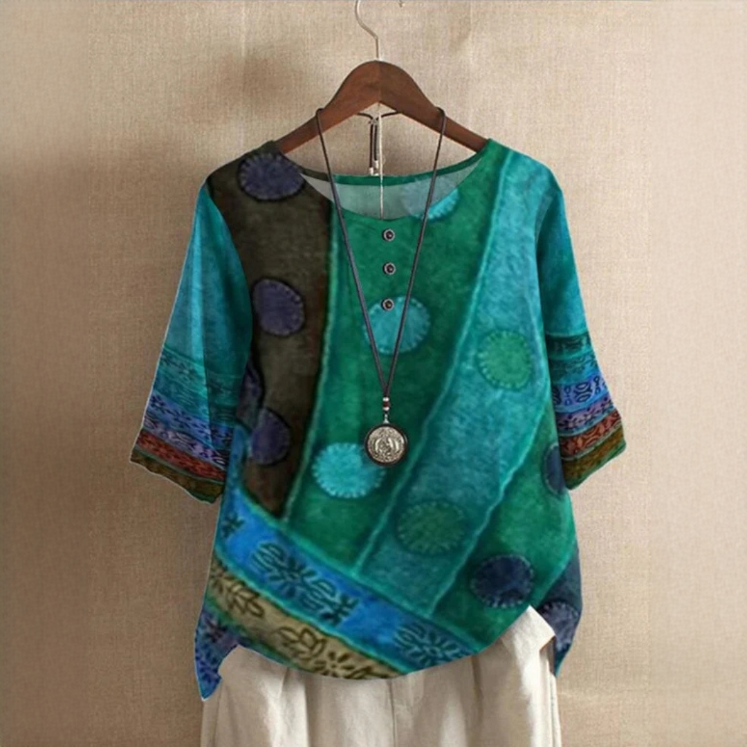 Jessel - Elegant blouse with round neckline