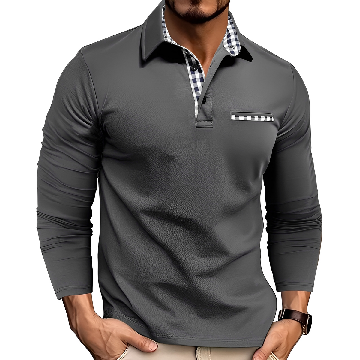 Charel - Durable long-sleeve polo shirt