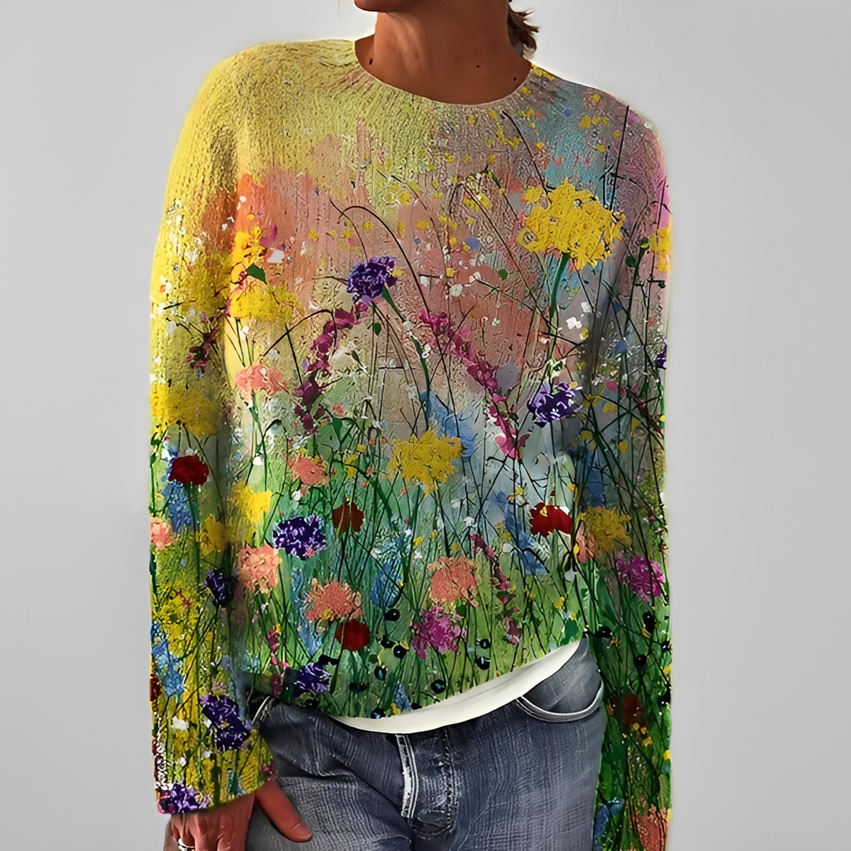 Liliane - Trendy crew neck sweater