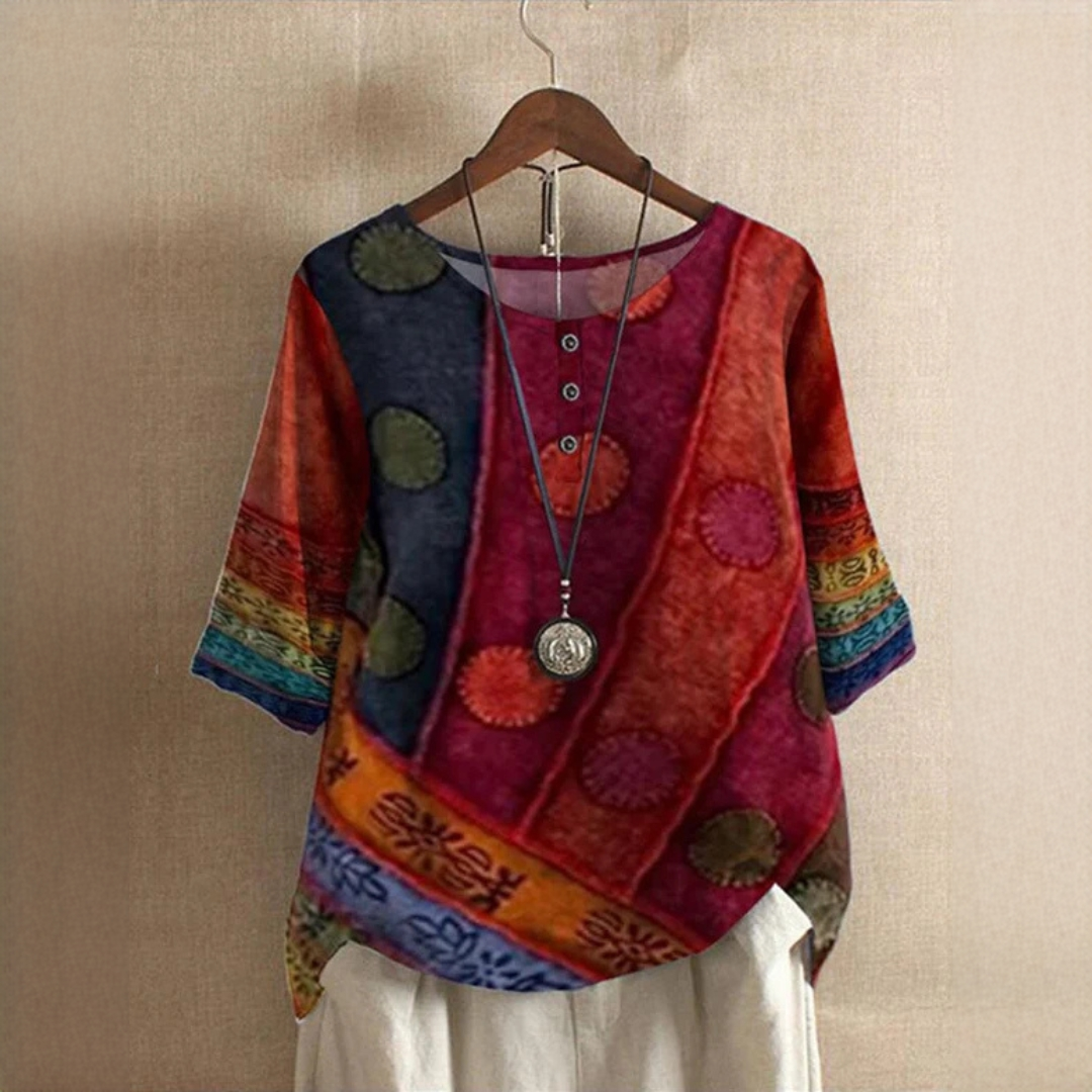 Jessel - Elegant blouse with round neckline