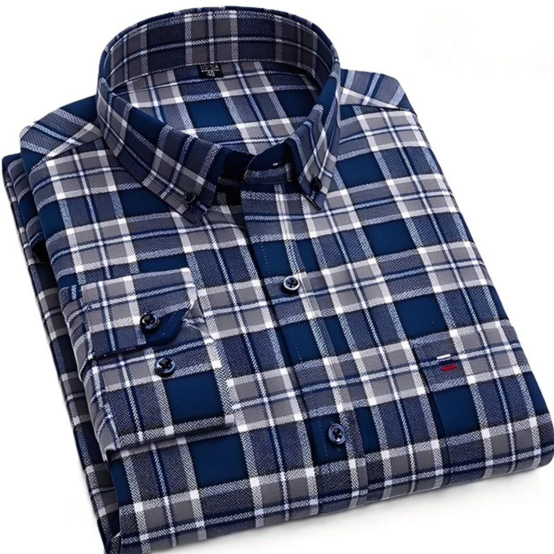 Nikollas - Casual long-sleeve plaid shirt