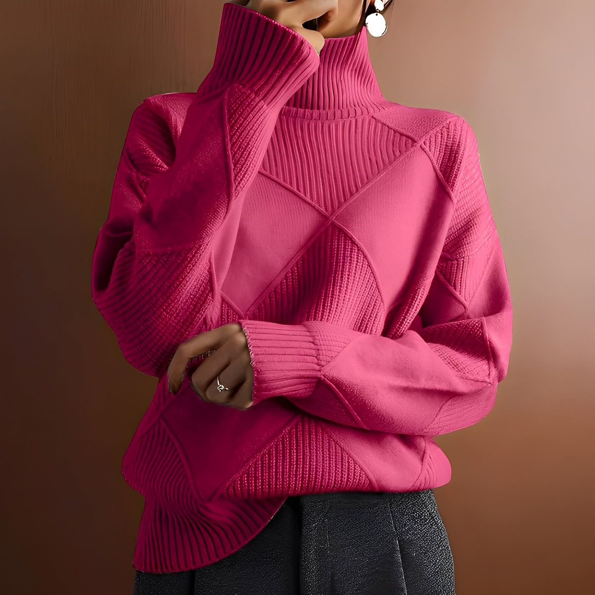 Morgan - Warm sweater with high collar
