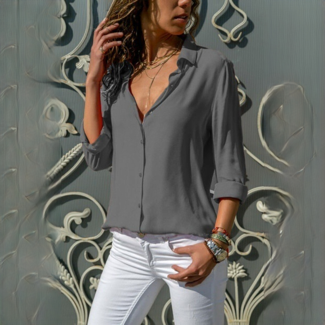 Jordena - Elegant long-sleeve blouse