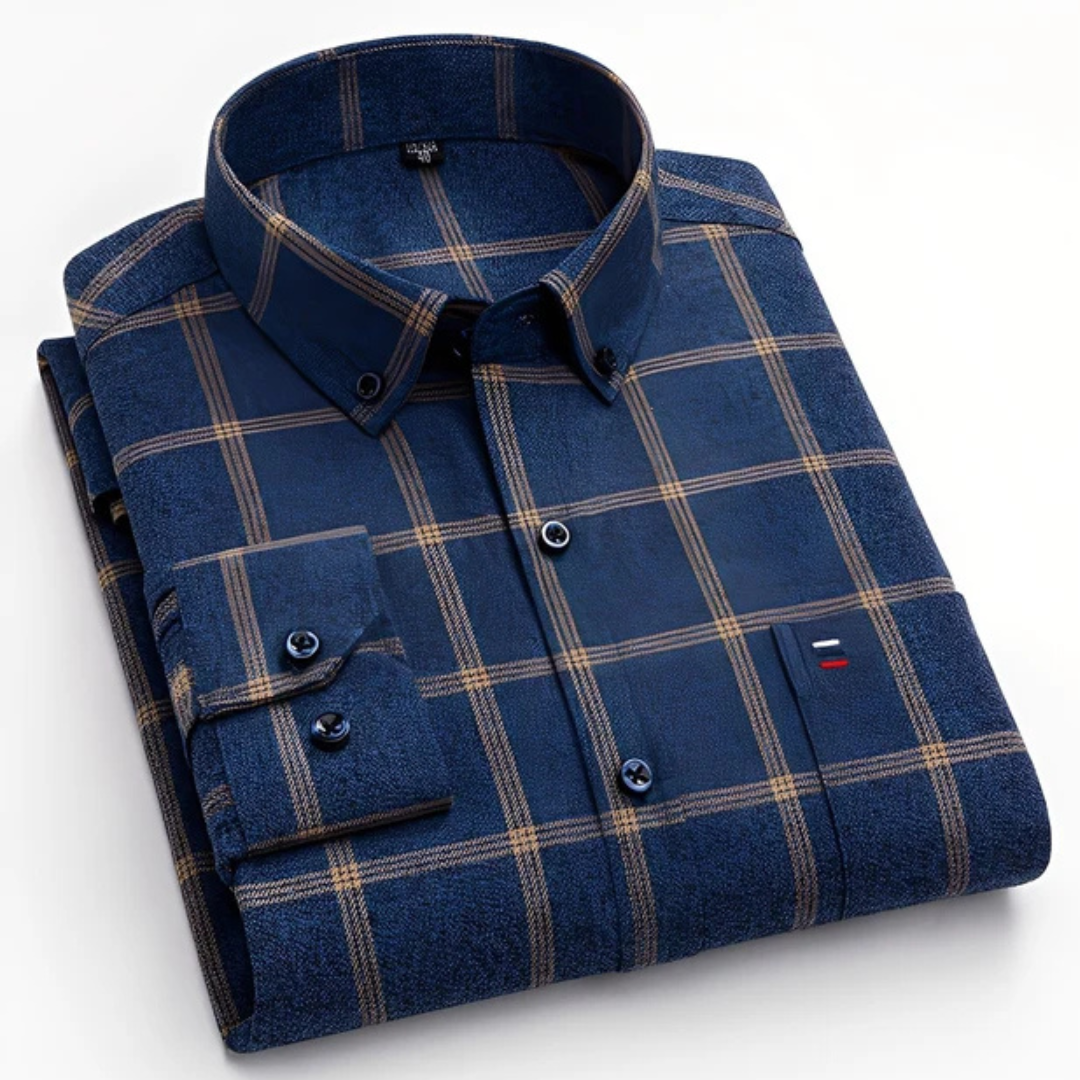 Nikollas - Casual long-sleeve plaid shirt