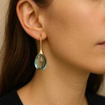Karen – Hanging earrings of golden and silver crystal
