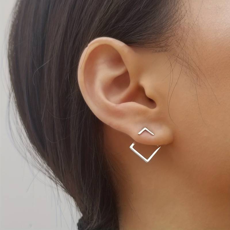 Connecting Rhombus - Minimalist Geometric Earrings