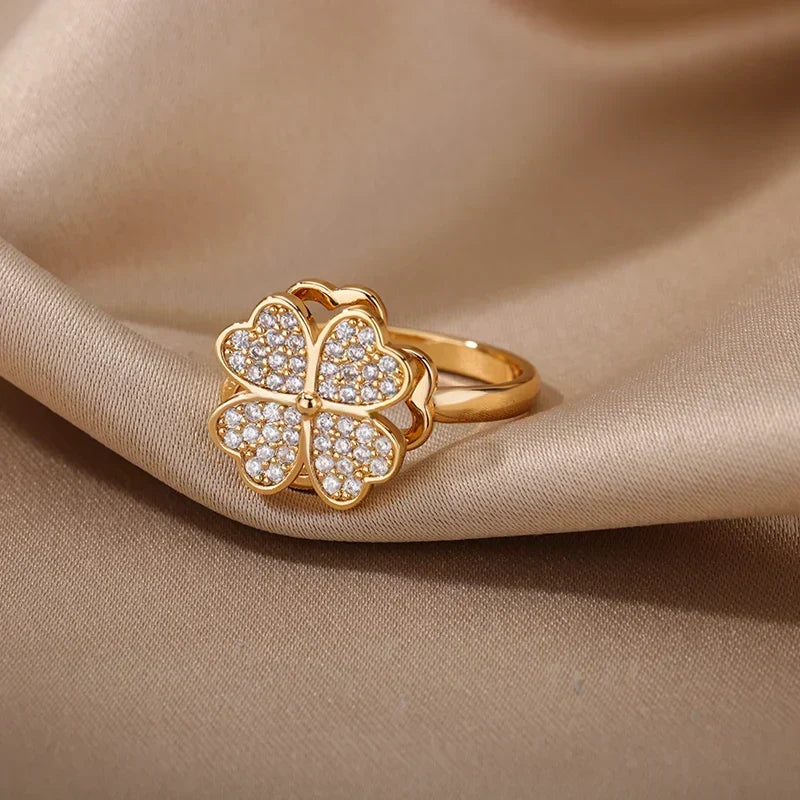 Dazel – Anti-Stress Spinning Ring with Four Leaf Clover