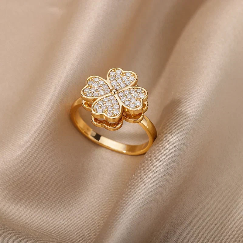 Dazel – Anti-Stress Spinning Ring with Four Leaf Clover