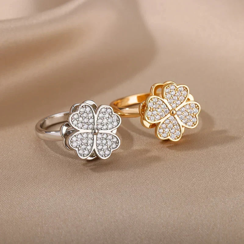 Dazel – Anti-Stress Spinning Ring with Four Leaf Clover