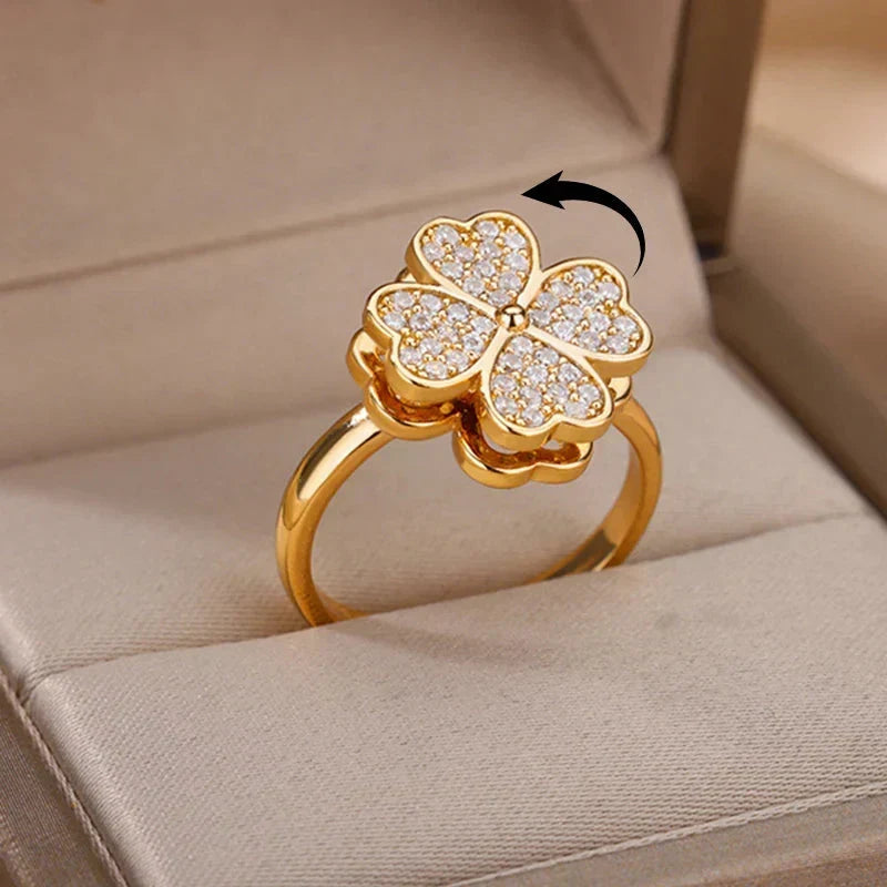 Dazel – Anti-Stress Spinning Ring with Four Leaf Clover