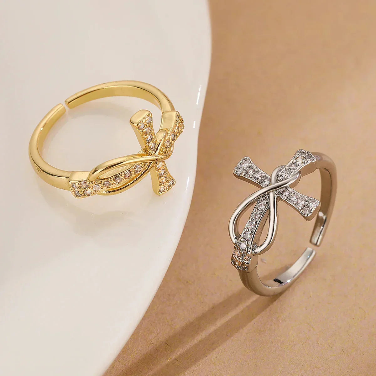 Eliane – Christian cross ring for women