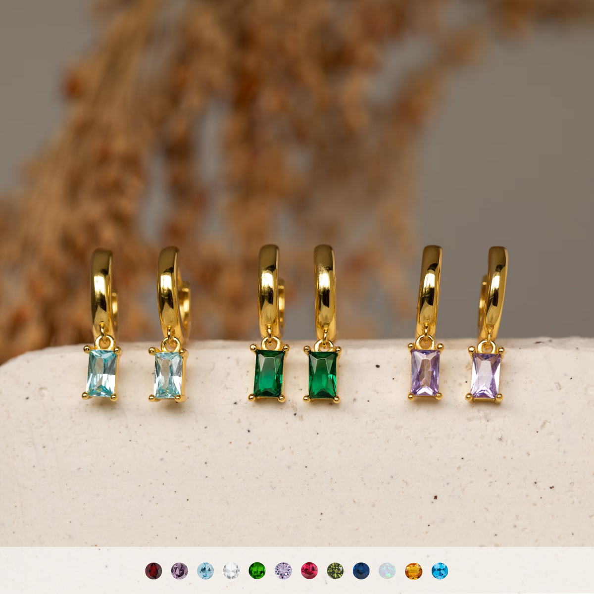 Custom Baguette Hoop Earrings - Elegant