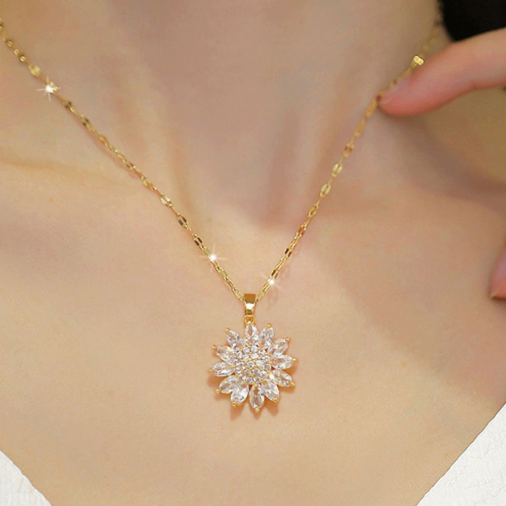 Anaya – Bright Sunflower Necklace with Spikes