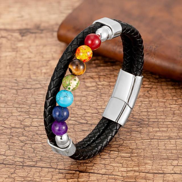 Zenaro – Leather Bracelet Balance 7 Chakras