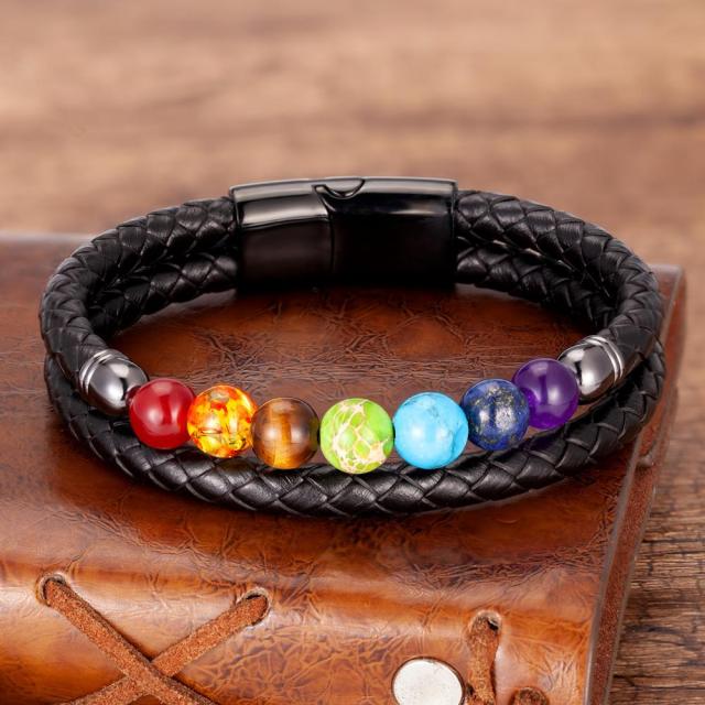 Zenaro – Leather Bracelet Balance 7 Chakras