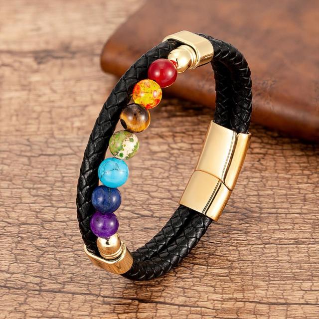 Zenaro – Leather Bracelet Balance 7 Chakras