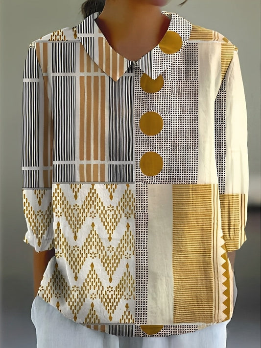 Alfie - Stylish, loose-fitting printed shirt for women