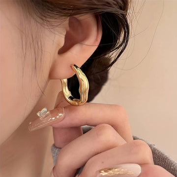 Irregular Hoop Earrings - Irregular Shaped Hoop Earrings