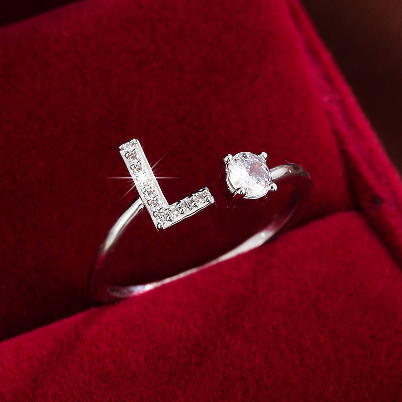 Nova – Modern open ring with initial