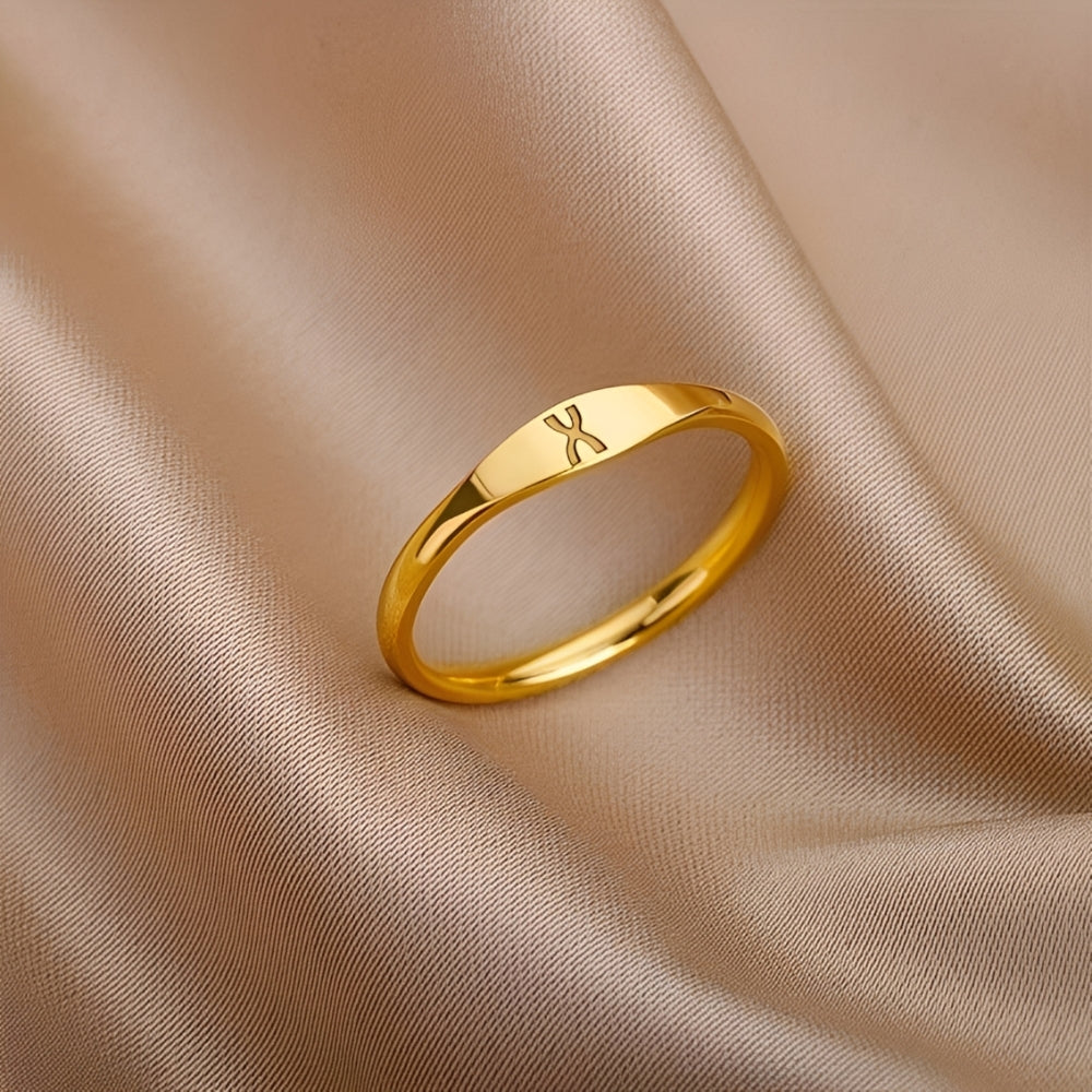Minimalist name ring | Minimalist ring with engraved initial