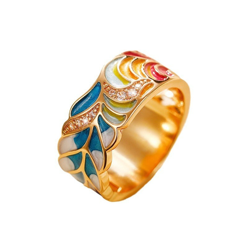 Isolde – Ring with Hand-Painted Flowers