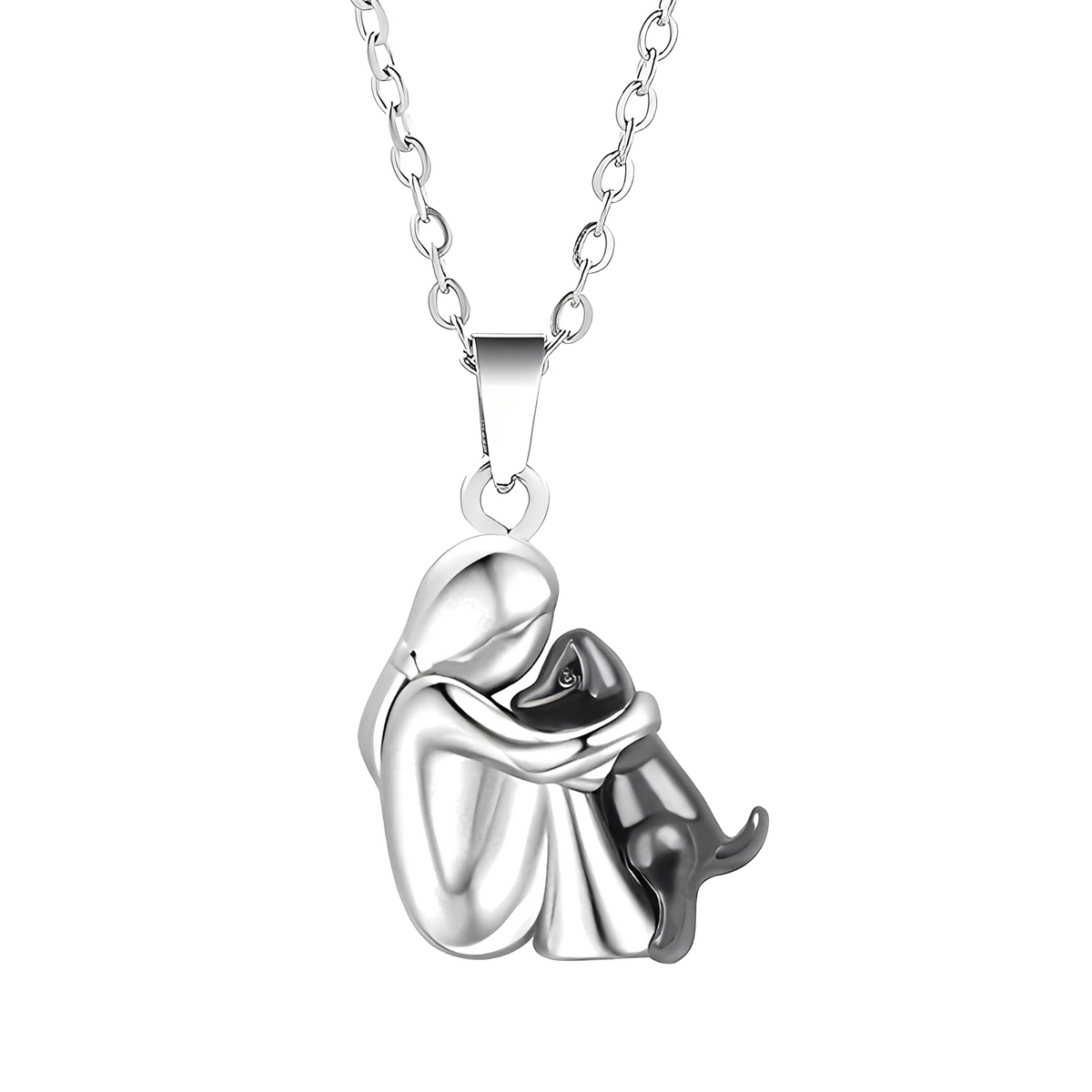 Neko – Collar with hug pendant between dog and owner