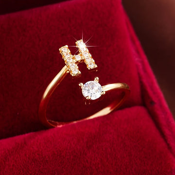 Nova – Modern open ring with initial