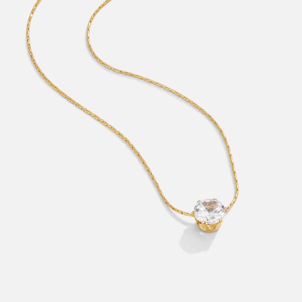 Amaris – Gold necklace with elegant round crystal