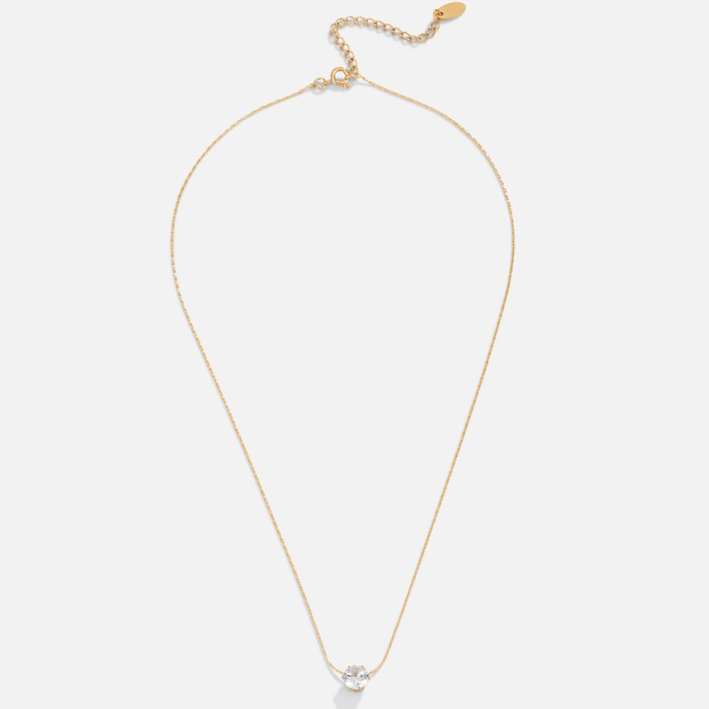 Amaris – Gold necklace with elegant round crystal