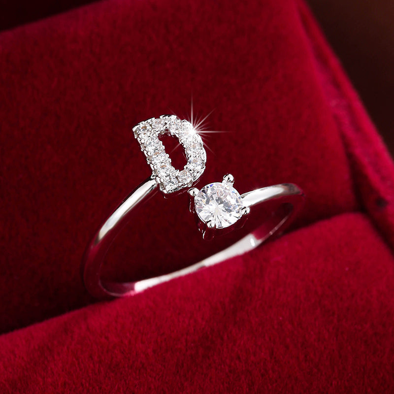 Nova – Modern open ring with initial