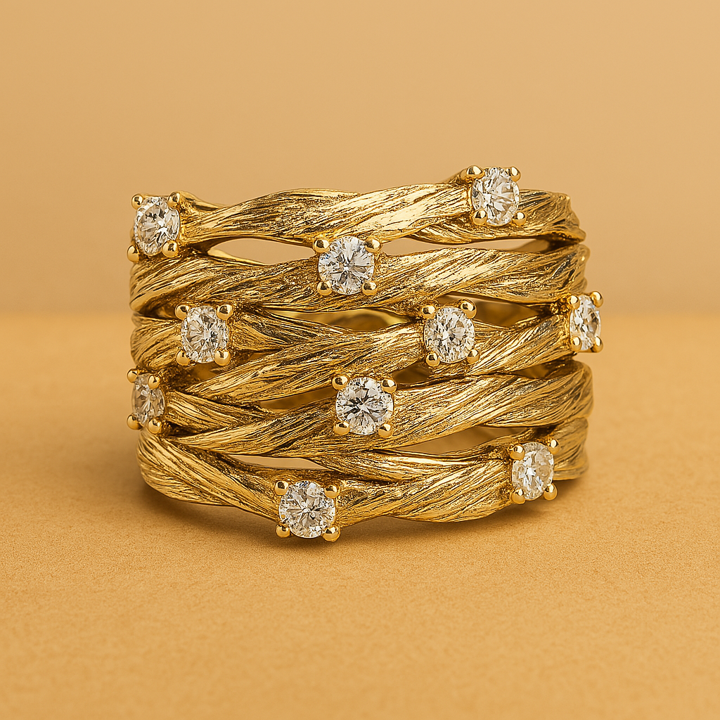 Marisse – Golden vintage style ring with subtle shine