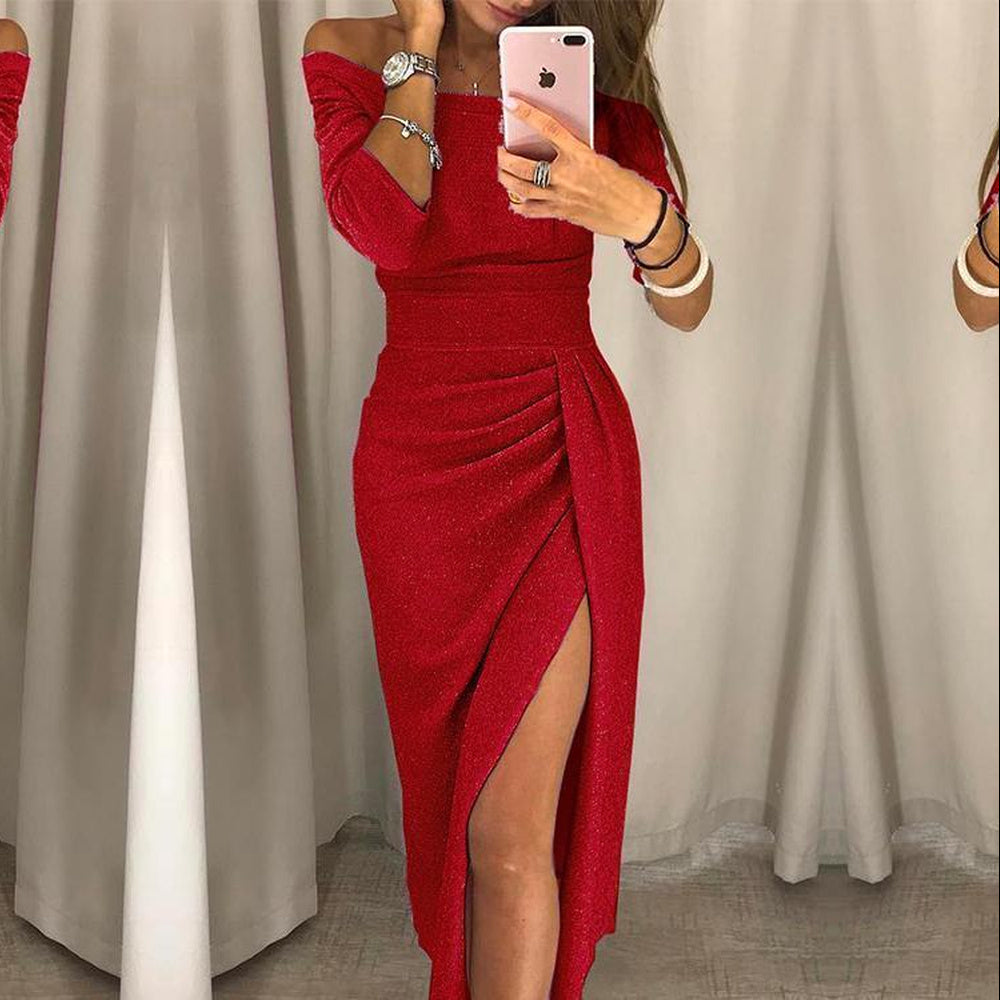 Alessandra – Elegant Dress with Strapless Sleeves for Women
