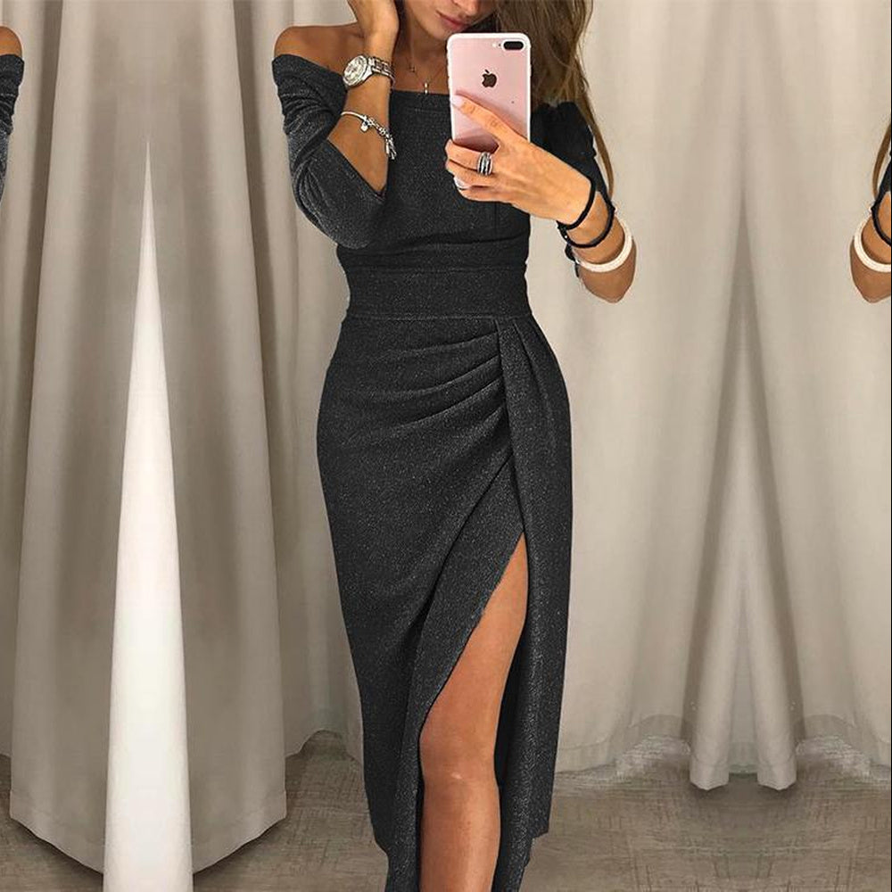 Alessandra – Elegant Dress with Strapless Sleeves for Women
