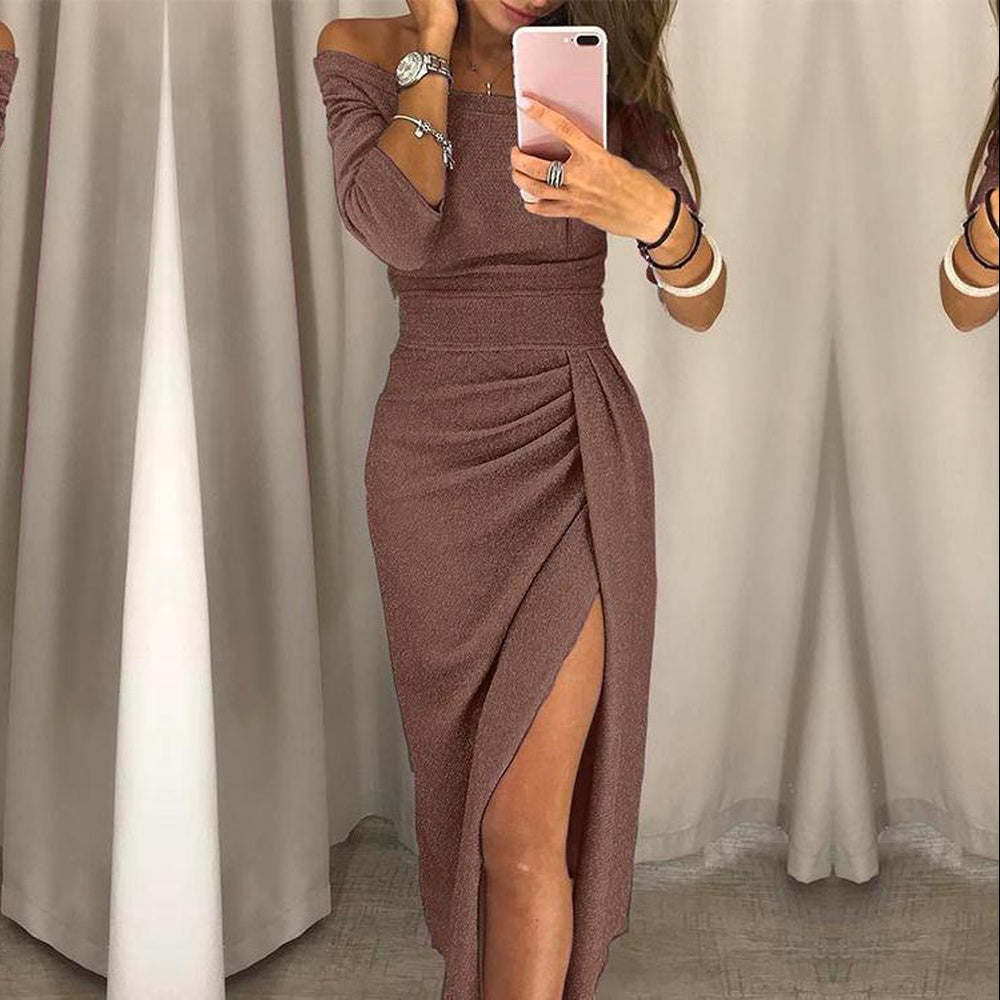 Alessandra – Elegant Dress with Strapless Sleeves for Women
