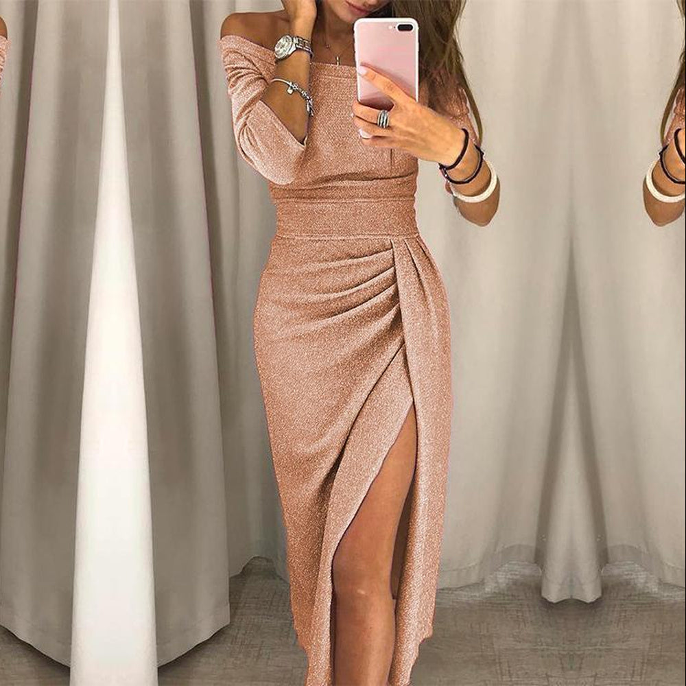 Alessandra – Elegant Dress with Strapless Sleeves for Women