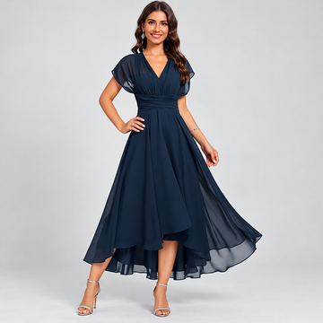 Elisa – Elegant Midi Dress with V-Neck