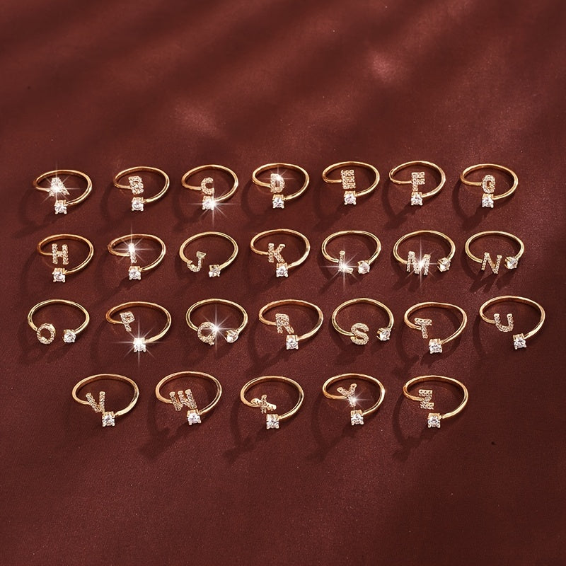 Nova – Modern open ring with initial