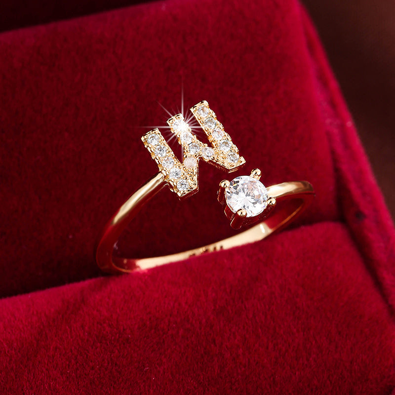 Nova – Modern open ring with initial