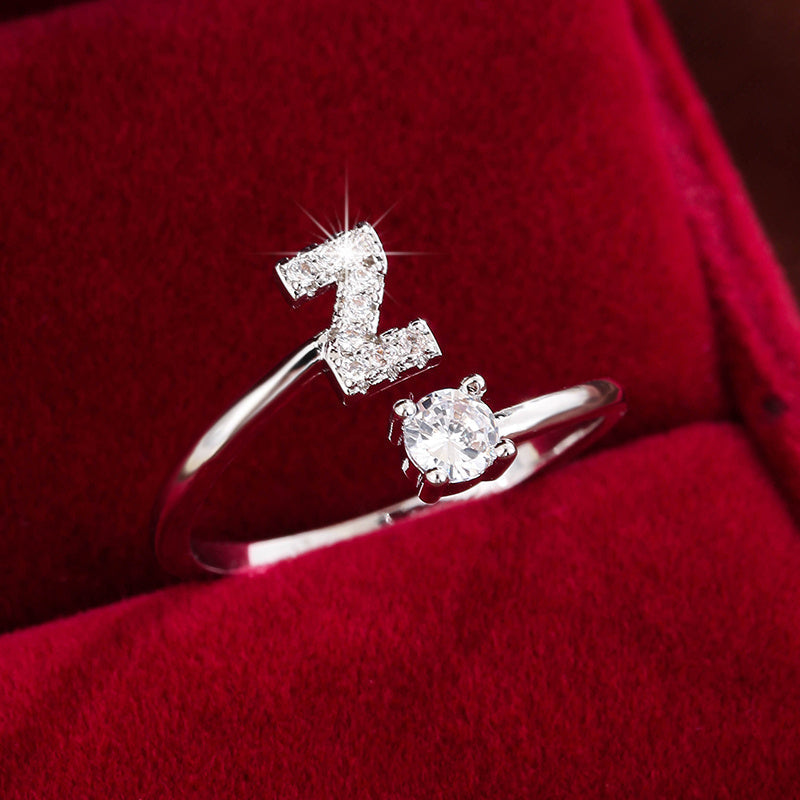 Nova – Modern open ring with initial