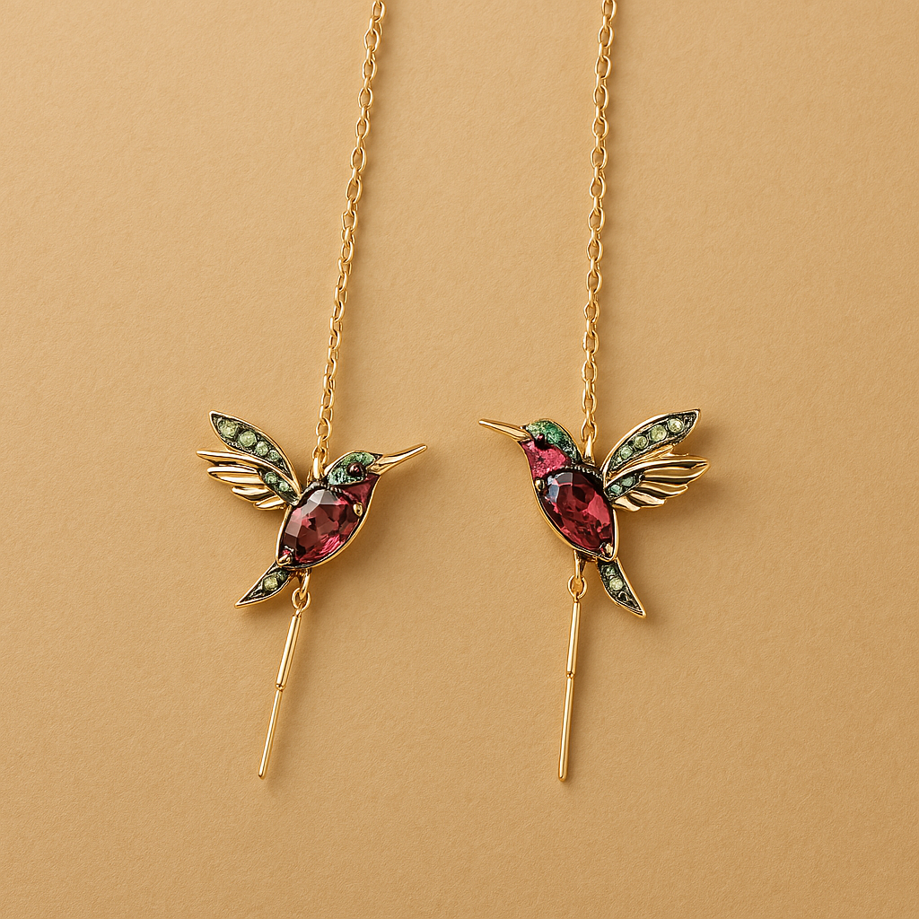 Elayne – Hummingbird earrings with colorful details