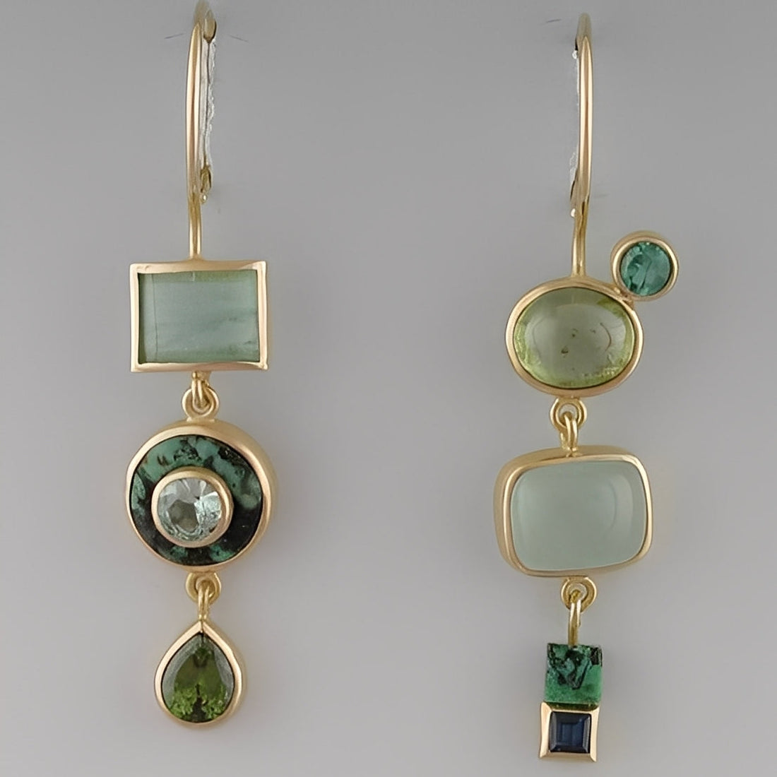 Nadia – Green Retro Dangle Earrings