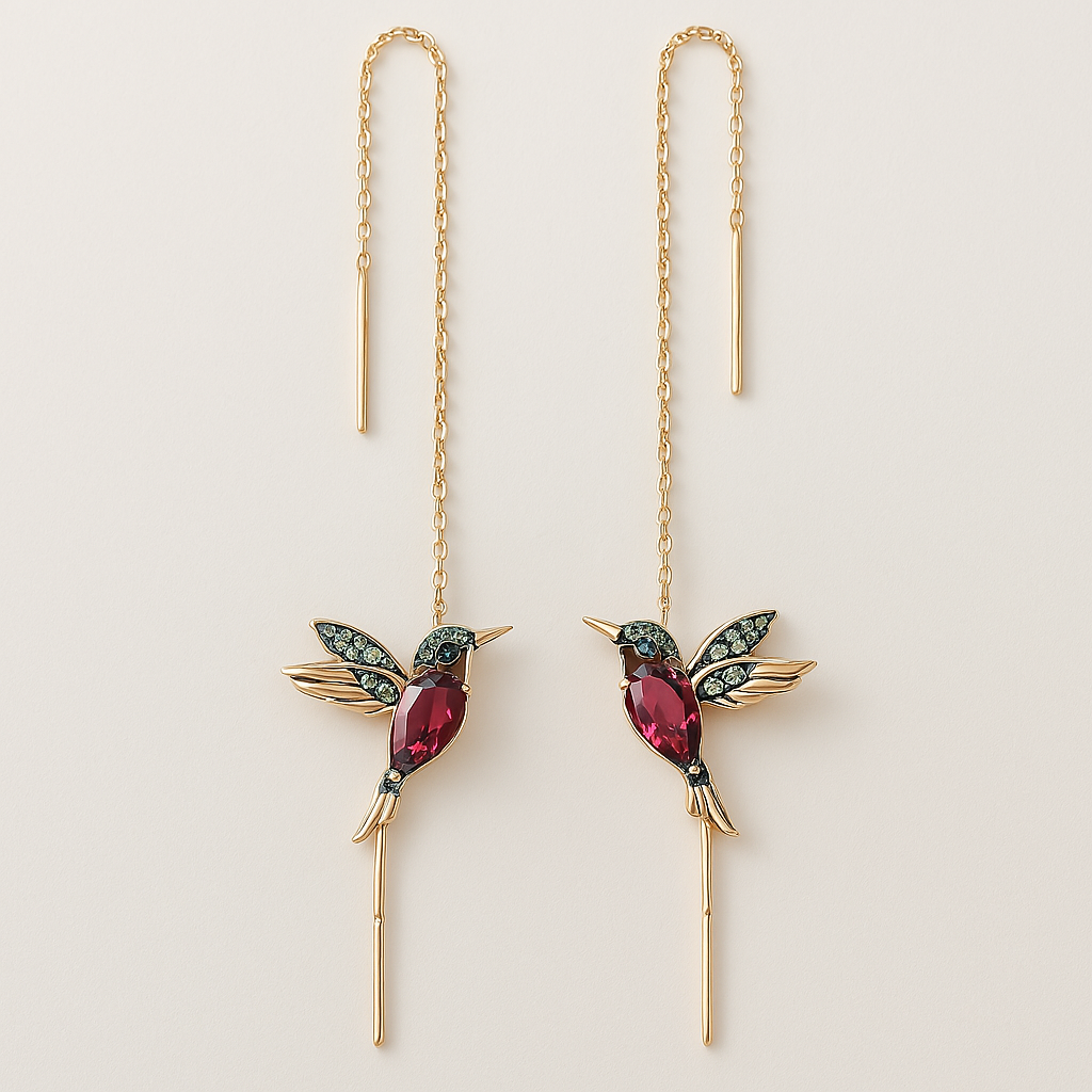 Elayne – Hummingbird earrings with colorful details
