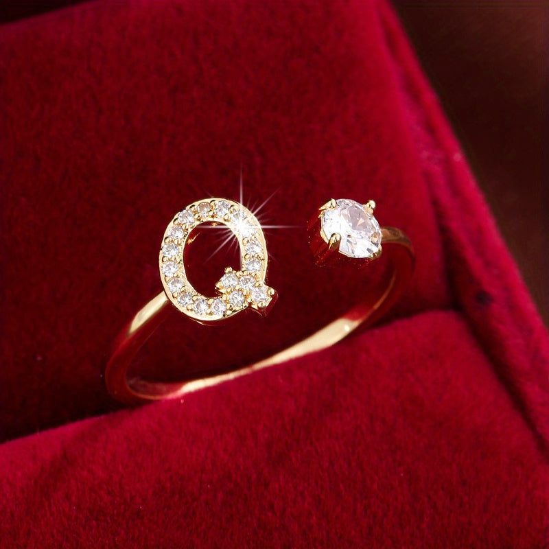 Nova – Modern open ring with initial