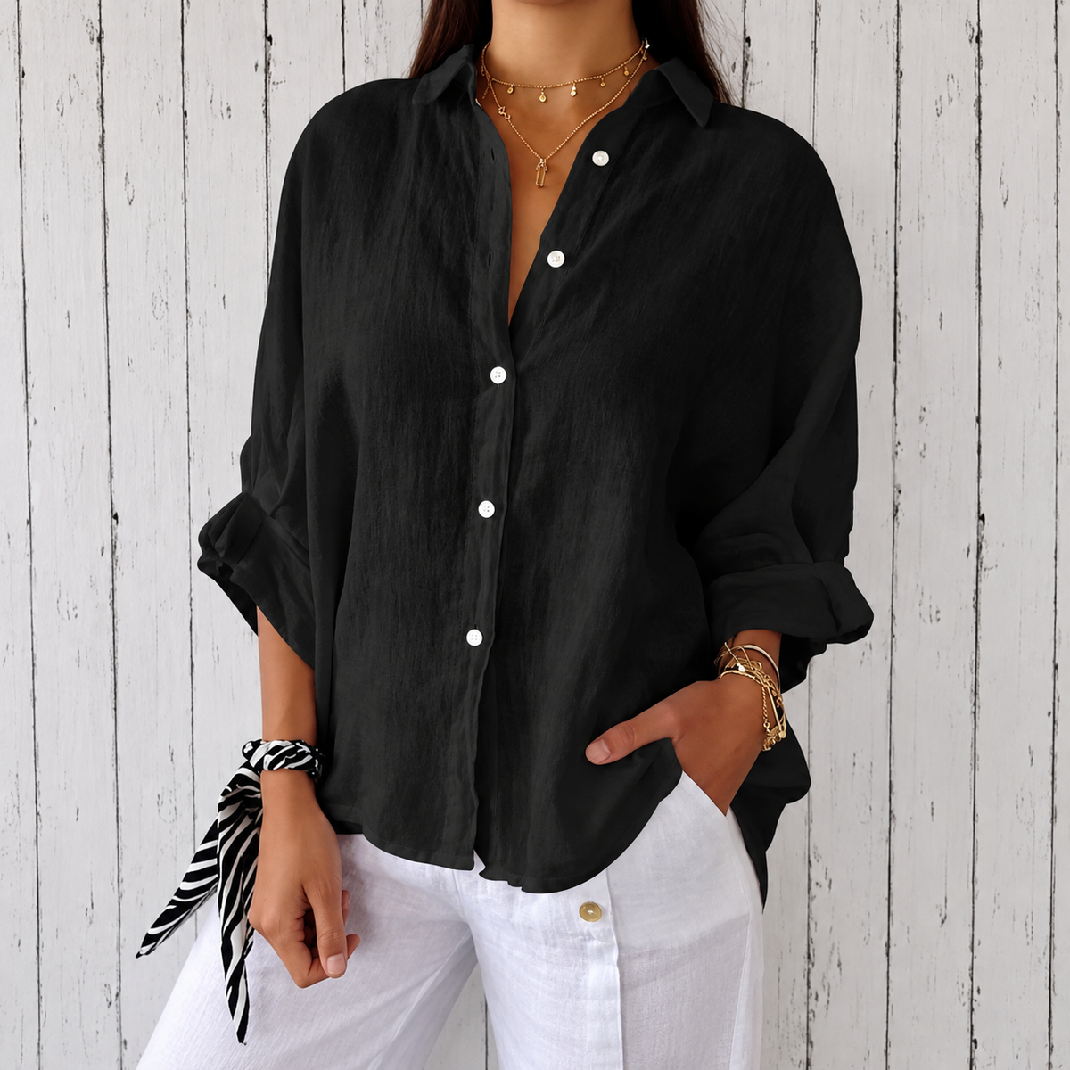 Madison - Elegant Blouse with Classic Design and Buttons