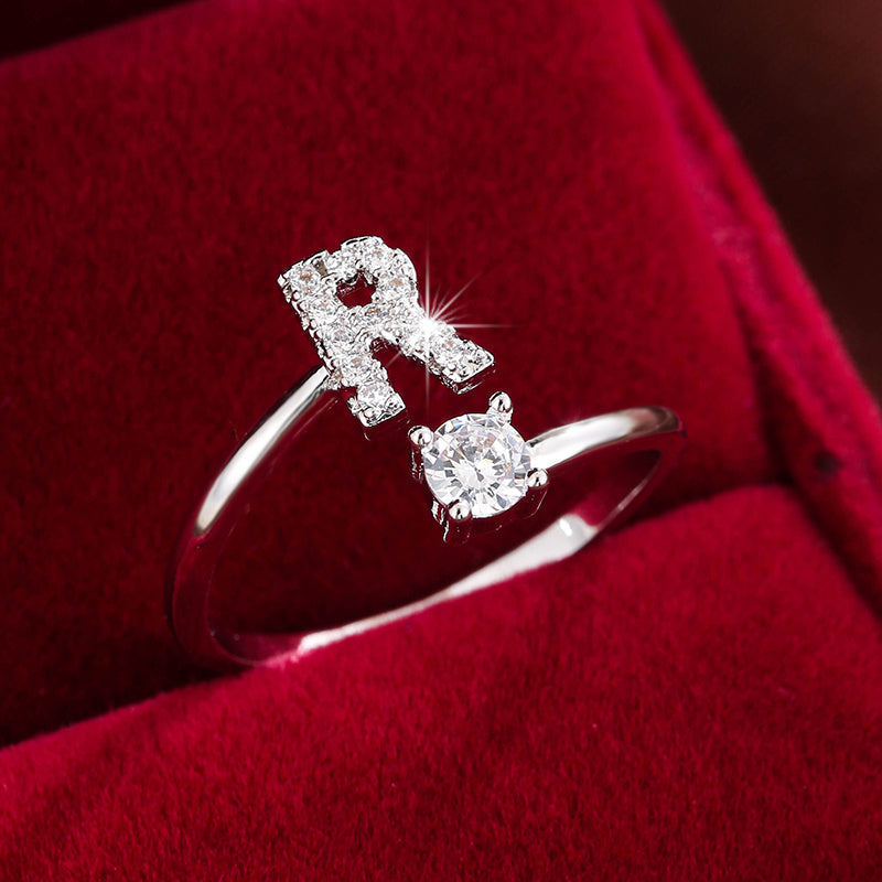 Nova – Modern open ring with initial