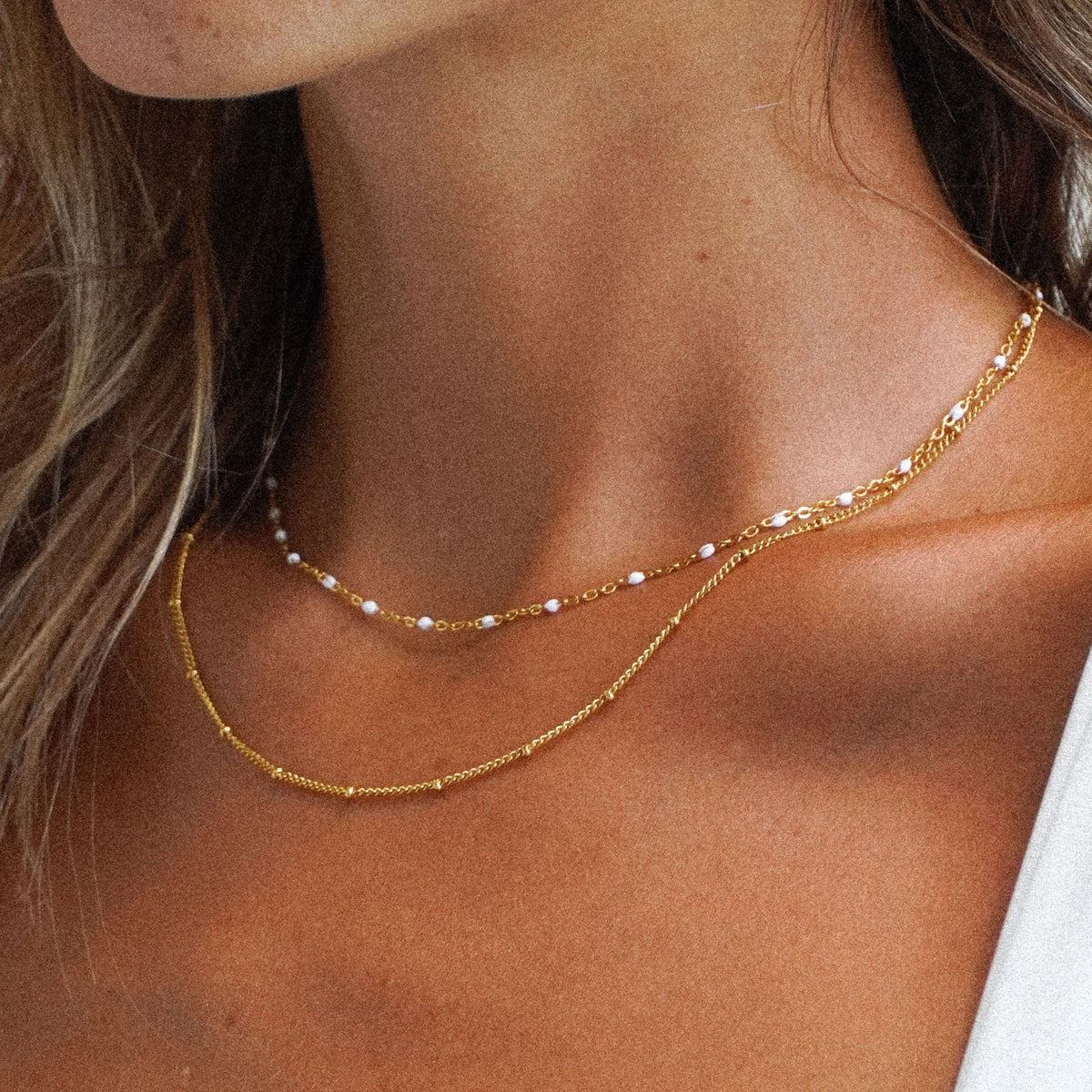 Aveline – Double Necklace with Decorative Details