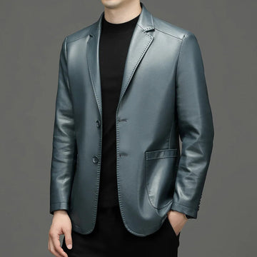 Blazer for Men - Casual Collar with Two-Button Closure and Pockets
