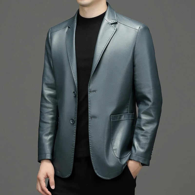 Blazer for Men - Casual Collar with Two-Button Closure and Pockets