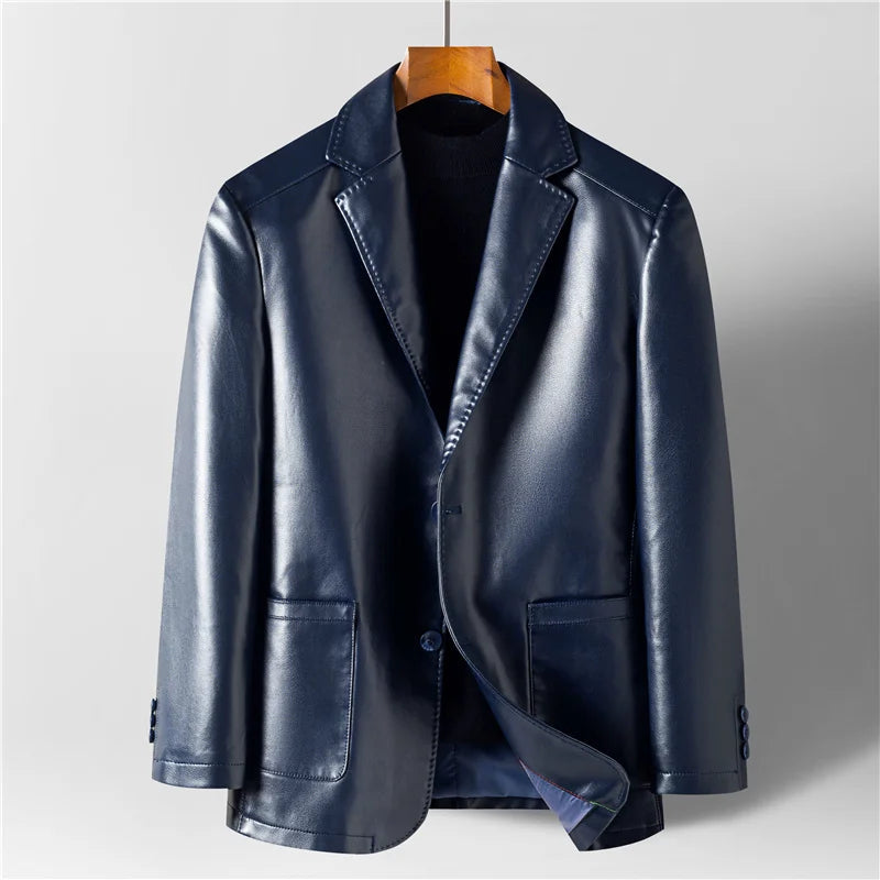 Blazer for Men - Casual Collar with Two-Button Closure and Pockets